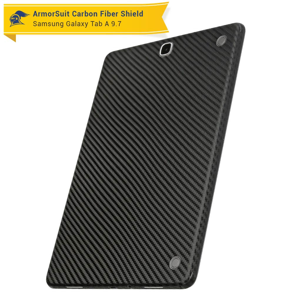 Samsung Galaxy Tab A 9.7" Screen Protector + Black Carbon Fiber Skin