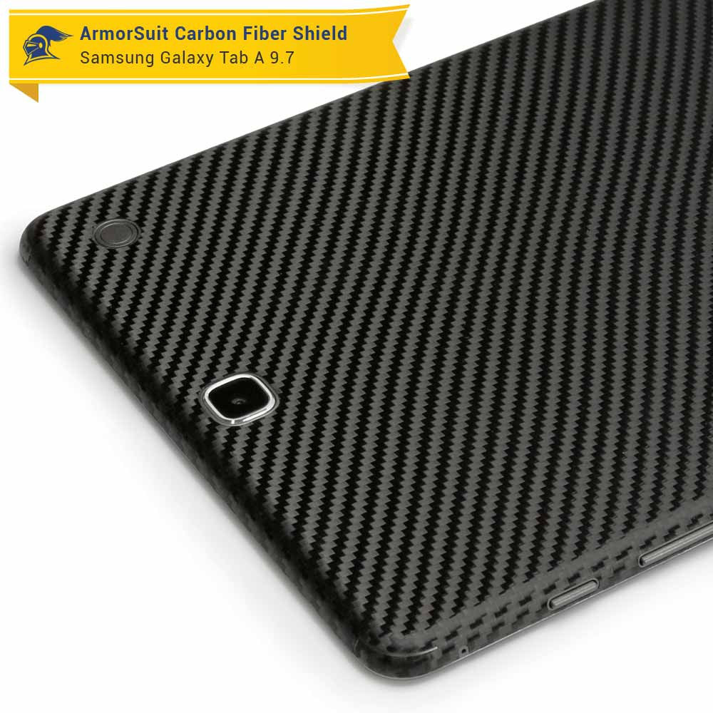 Samsung Galaxy Tab A 9.7" Screen Protector + Black Carbon Fiber Skin