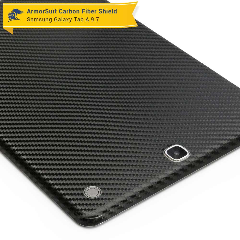 Samsung Galaxy Tab A 9.7" Screen Protector + Black Carbon Fiber Skin
