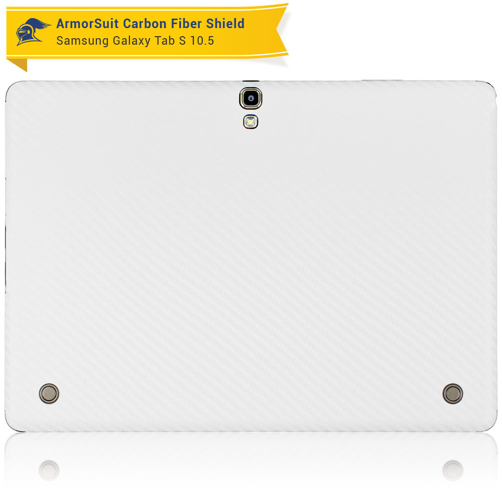 Samsung Galaxy Tab S 10.5 Screen Protector + White Carbon Fiber Film Protector