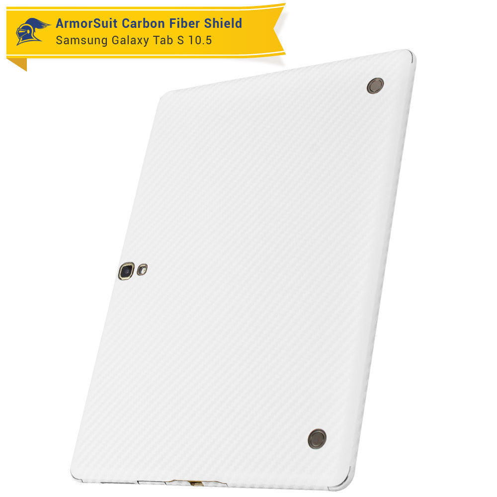Samsung Galaxy Tab S 10.5 Screen Protector + White Carbon Fiber Film Protector