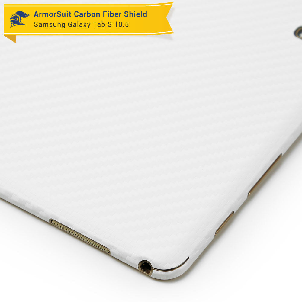 Samsung Galaxy Tab S 10.5 Screen Protector + White Carbon Fiber Film Protector