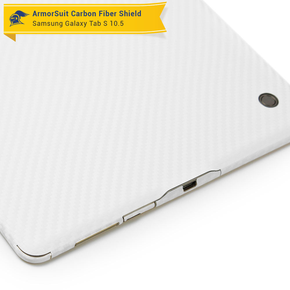 Samsung Galaxy Tab S 10.5 Screen Protector + White Carbon Fiber Film Protector