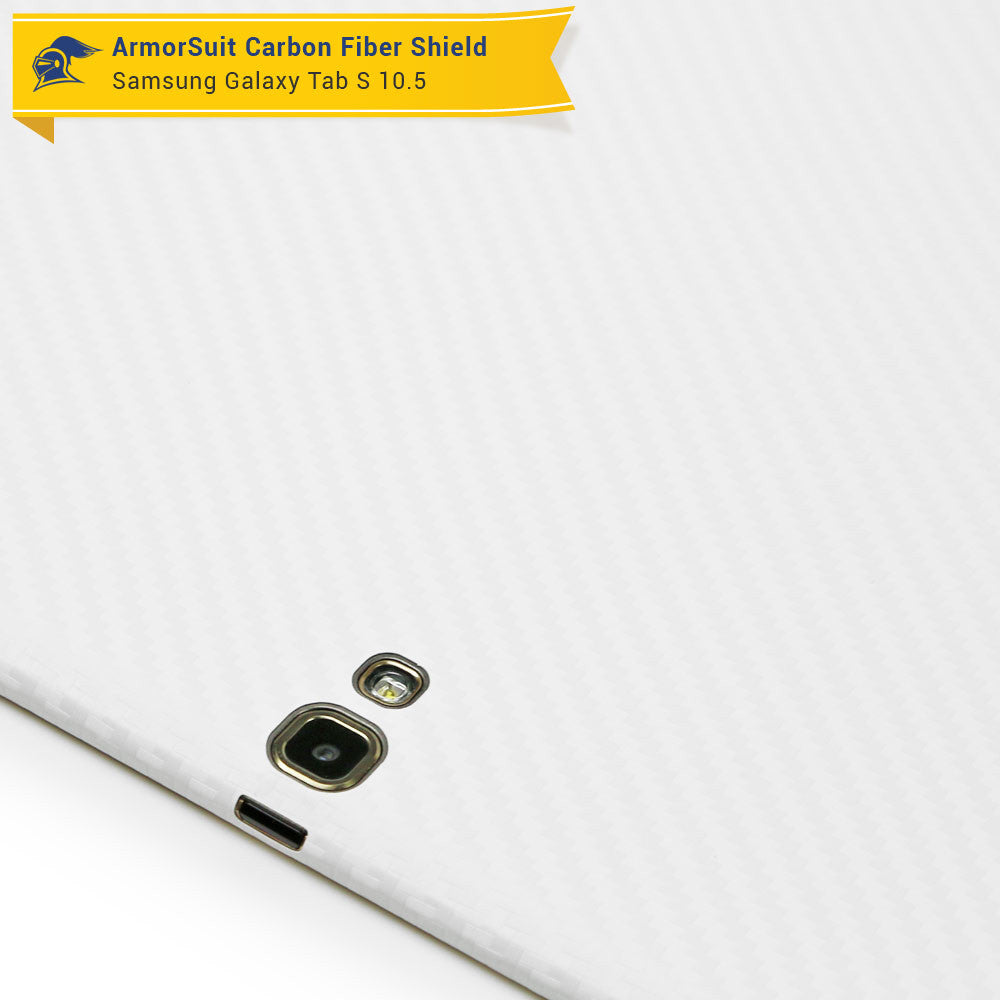 Samsung Galaxy Tab S 10.5 Screen Protector + White Carbon Fiber Film Protector