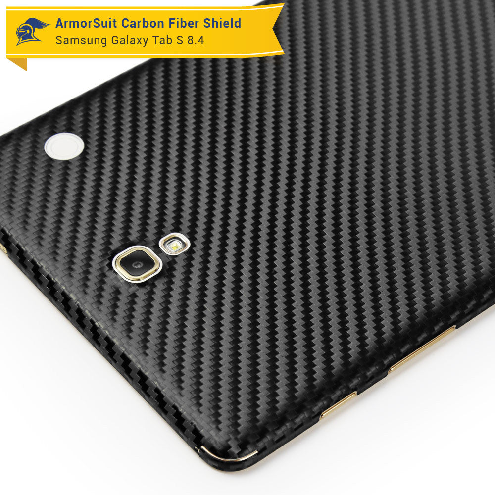 Samsung Galaxy Tab S 8.4 LTE Screen Protector + Black Carbon Fiber Film Protector