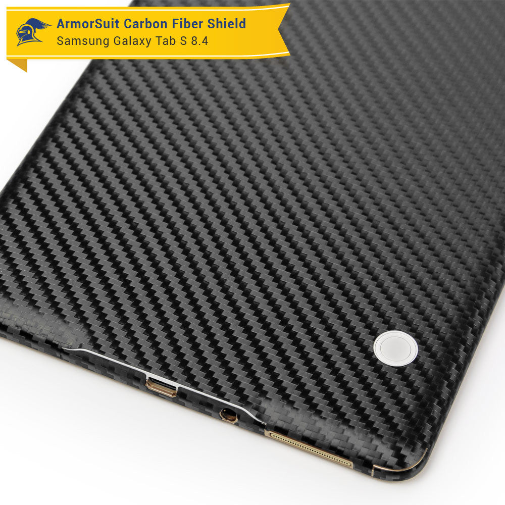 Samsung Galaxy Tab S 8.4 LTE Screen Protector + Black Carbon Fiber Film Protector