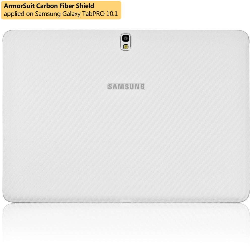 Samsung Galaxy TabPRO 10.1" Screen Protector + White Carbon Fiber Film Protector