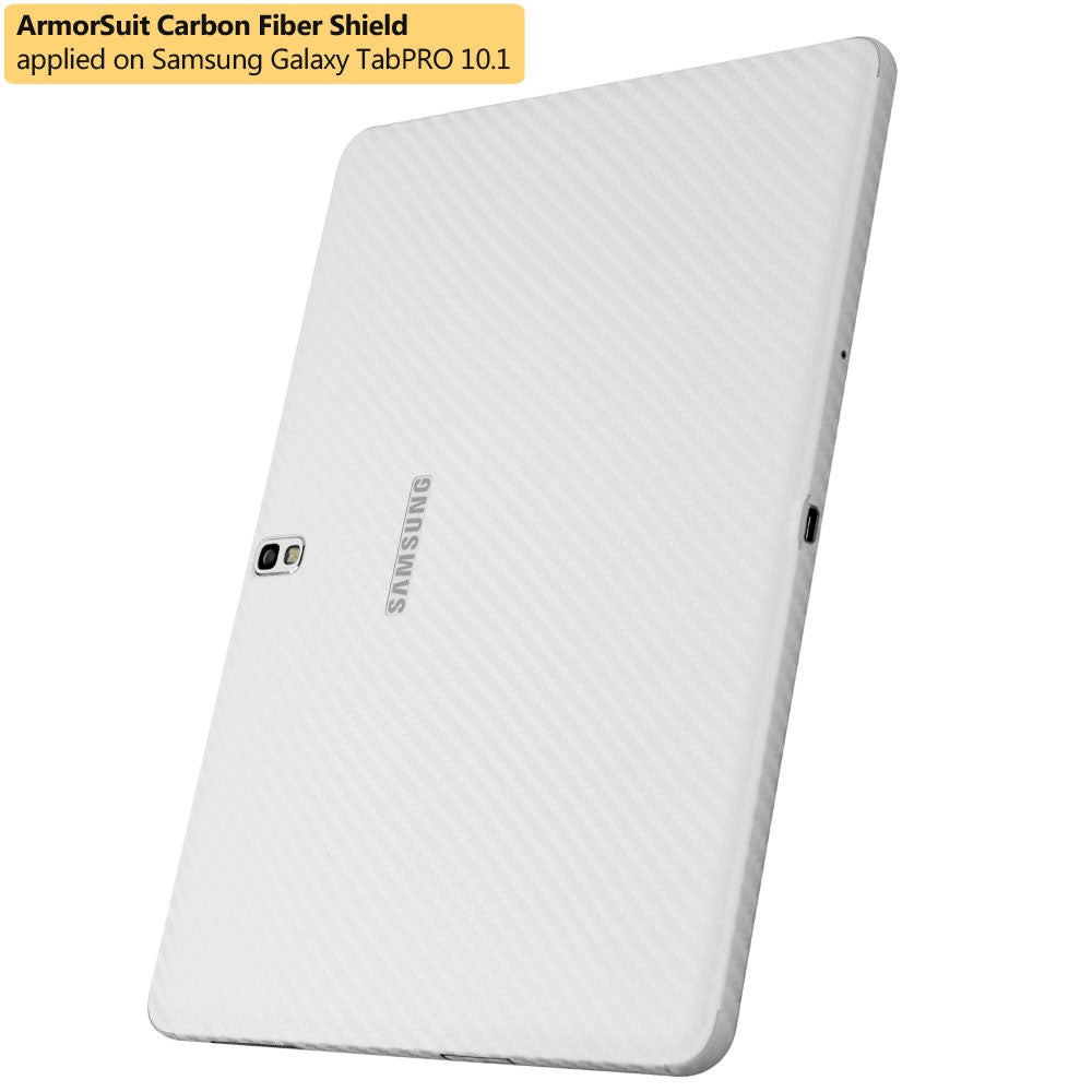 Samsung Galaxy TabPRO 10.1" Screen Protector + White Carbon Fiber Film Protector