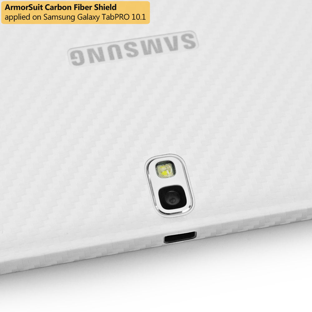 Samsung Galaxy TabPRO 10.1" Screen Protector + White Carbon Fiber Film Protector