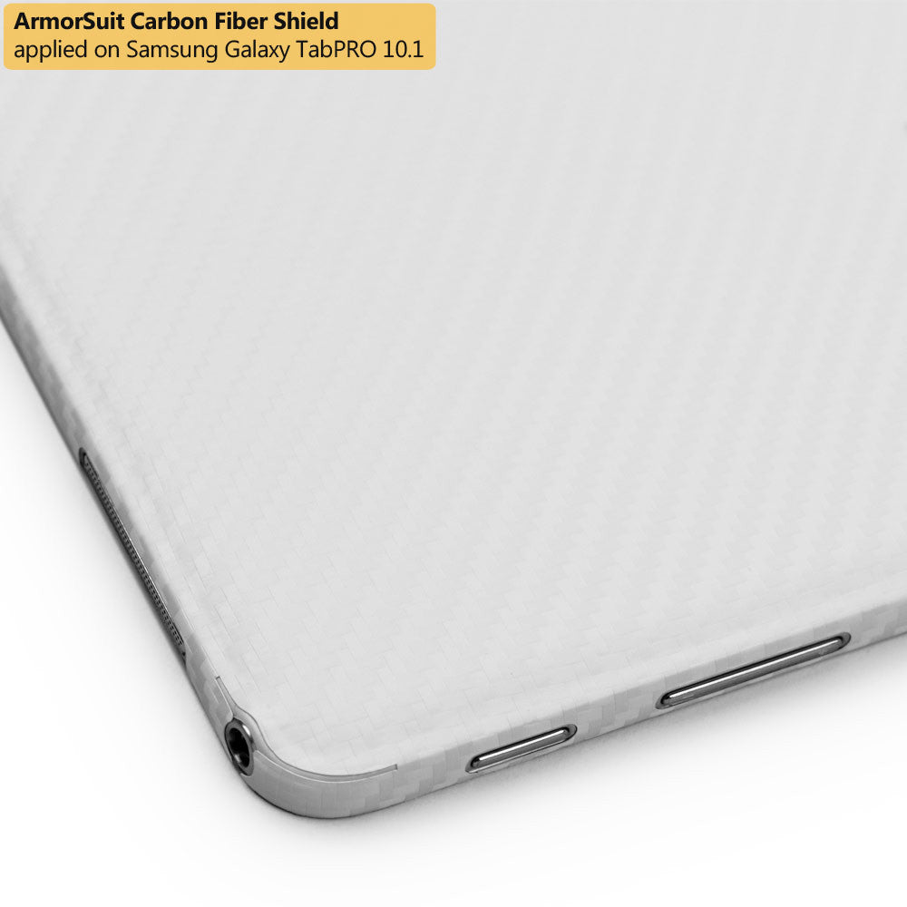 Samsung Galaxy TabPRO 10.1" Screen Protector + White Carbon Fiber Film Protector