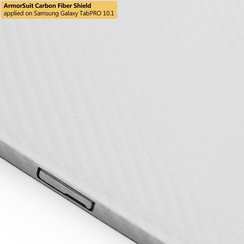 Samsung Galaxy TabPRO 10.1" Screen Protector + White Carbon Fiber Film Protector