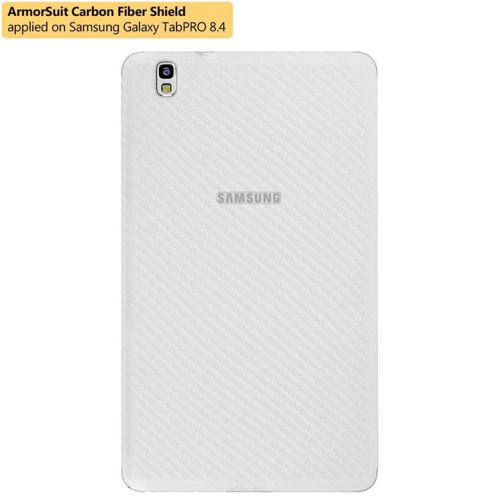 Samsung Galaxy TabPRO 8.4" (Wi-Fi) Screen Protector + White Carbon Fiber Film Protector