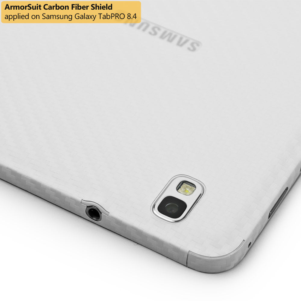 Samsung Galaxy TabPRO 8.4" (Wi-Fi) Screen Protector + White Carbon Fiber Film Protector