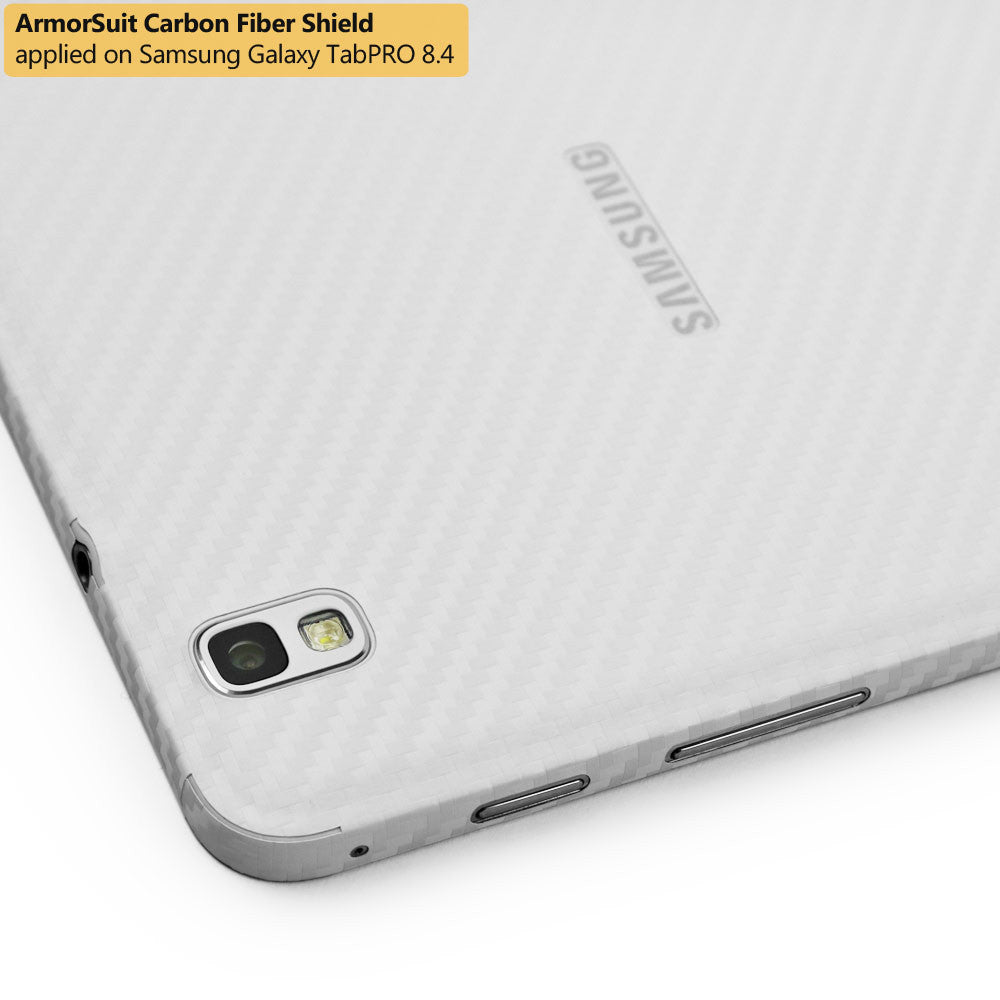 Samsung Galaxy TabPRO 8.4" (Wi-Fi) Screen Protector + White Carbon Fiber Film Protector