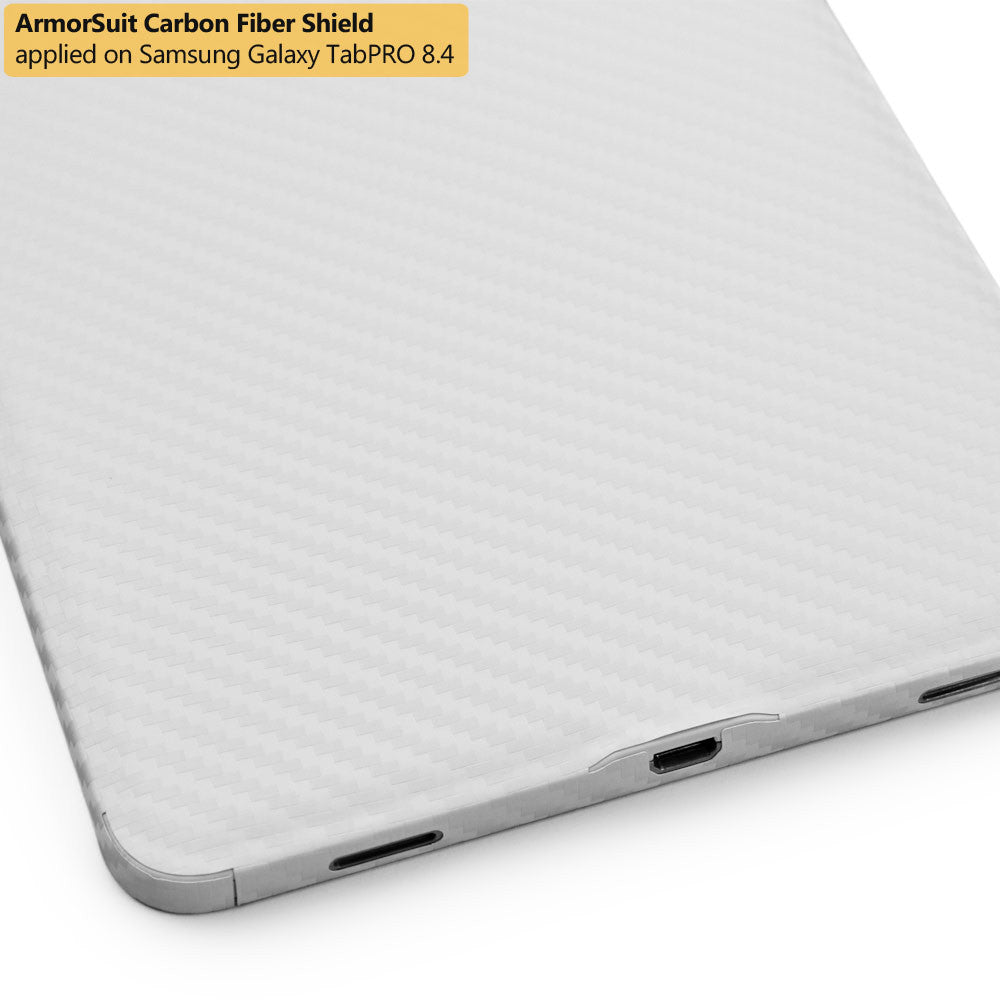 Samsung Galaxy TabPRO 8.4" (Wi-Fi) Screen Protector + White Carbon Fiber Film Protector