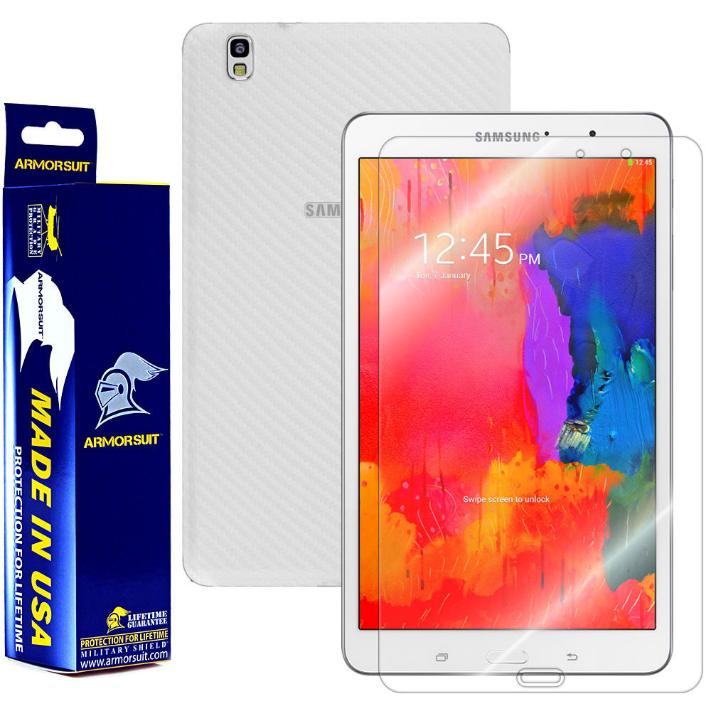 Samsung Galaxy TabPRO 8.4" (Wi-Fi) Screen Protector + White Carbon Fiber Film Protector