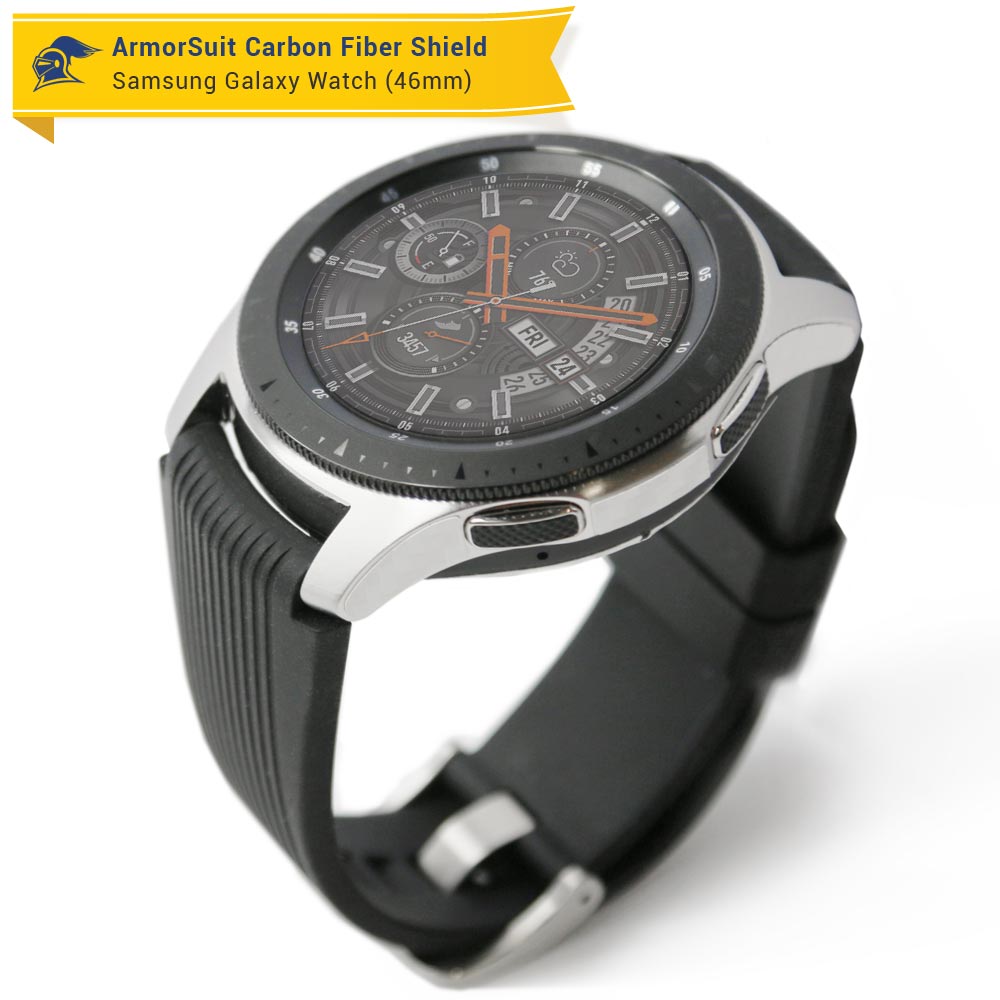 Galaxy Watch (46mm) Screen Protector + White Carbon Fiber Skin