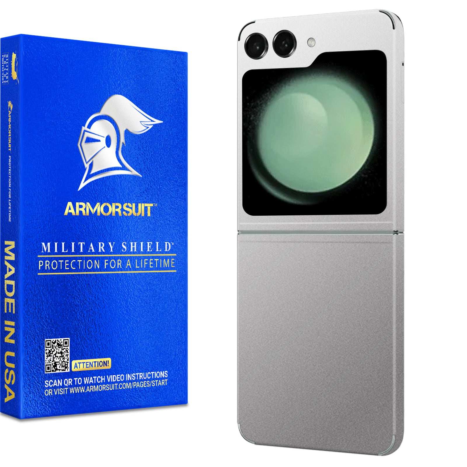 [2 Pack] Armorsuit MilitaryShield Vinyl Skin Wrap Designed for Samsung Galaxy Z Flip 5 (2023)