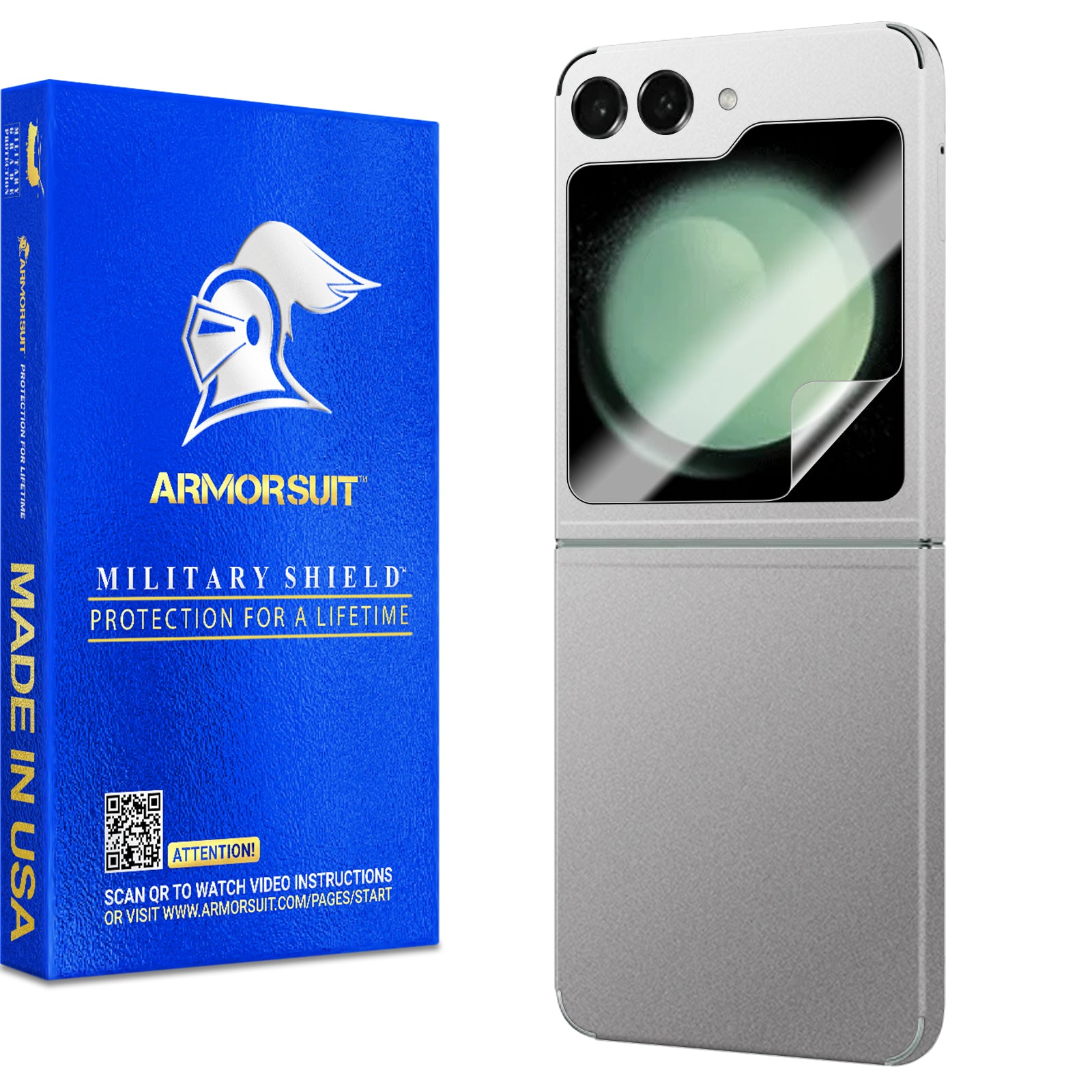 [2 Pack] Armorsuit MilitaryShield Vinyl Skin Wrap Designed for Samsung Galaxy Z Flip 5 (2023)
