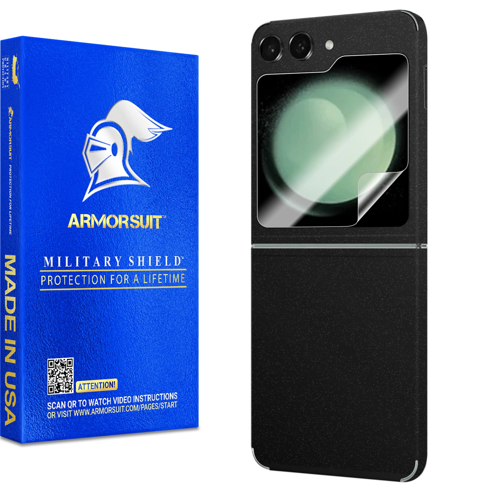 [2 Pack] Armorsuit MilitaryShield Vinyl Skin Wrap Designed for Samsung Galaxy Z Flip 5 (2023)