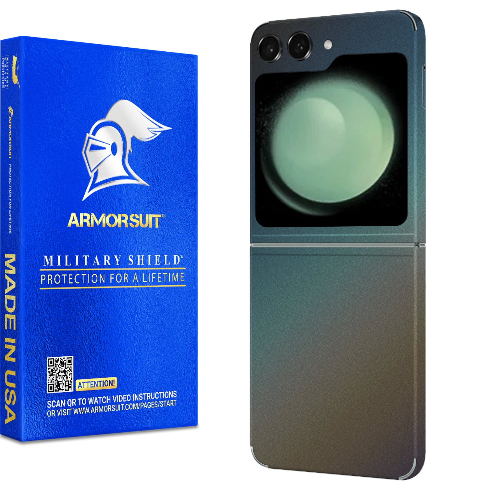 [2 Pack] Armorsuit MilitaryShield Vinyl Skin Wrap Designed for Samsung Galaxy Z Flip 5 (2023)