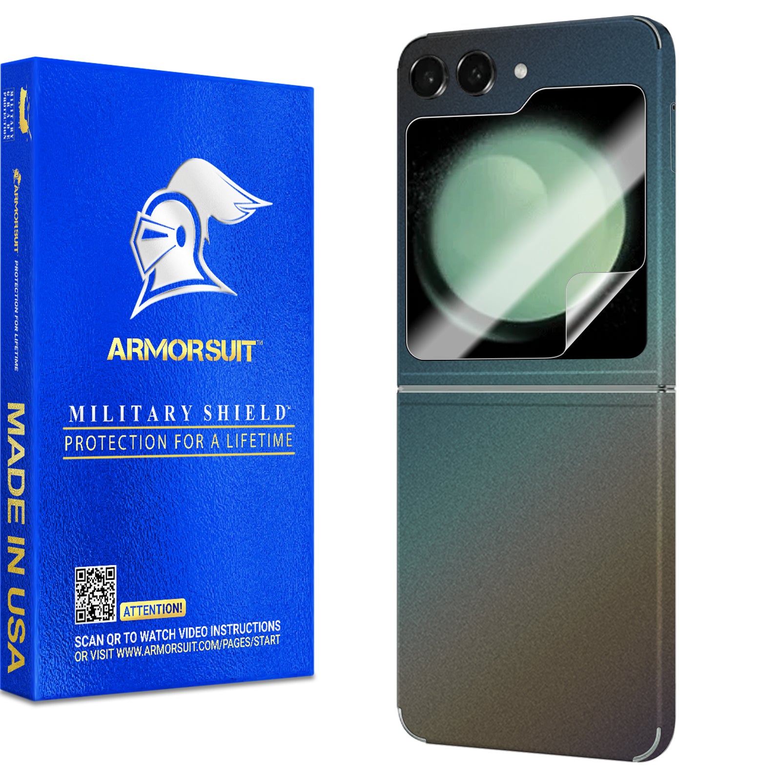 [2 Pack] Armorsuit MilitaryShield Vinyl Skin Wrap Designed for Samsung Galaxy Z Flip 5 (2023)