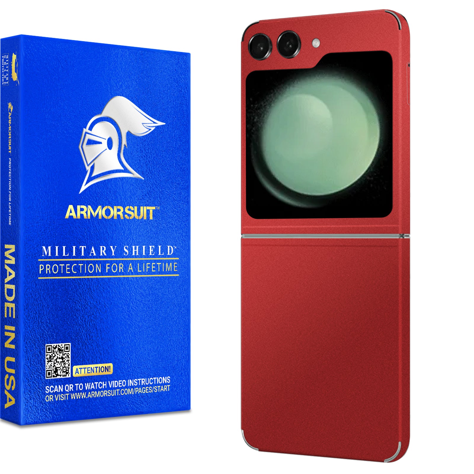 [2 Pack] Armorsuit MilitaryShield Vinyl Skin Wrap Designed for Samsung Galaxy Z Flip 5 (2023)