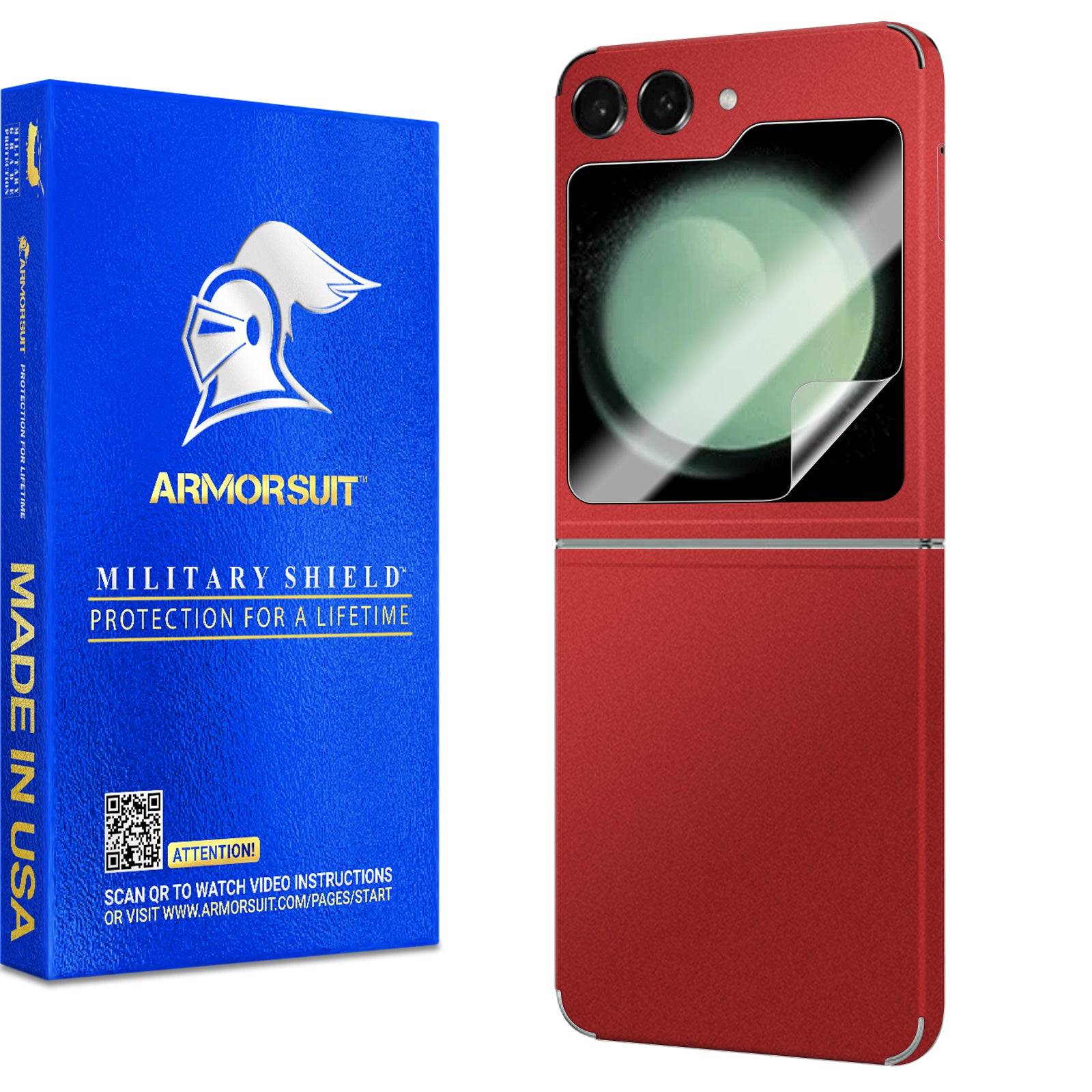 [2 Pack] Armorsuit MilitaryShield Vinyl Skin Wrap Designed for Samsung Galaxy Z Flip 5 (2023)