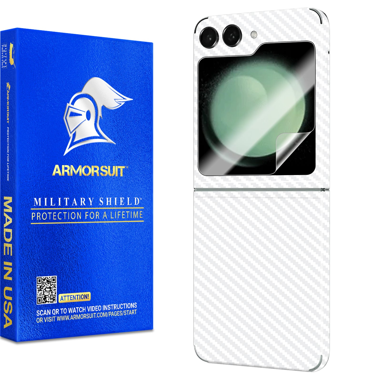[2 Pack] Armorsuit MilitaryShield Vinyl Skin Wrap Designed for Samsung Galaxy Z Flip 5 (2023)