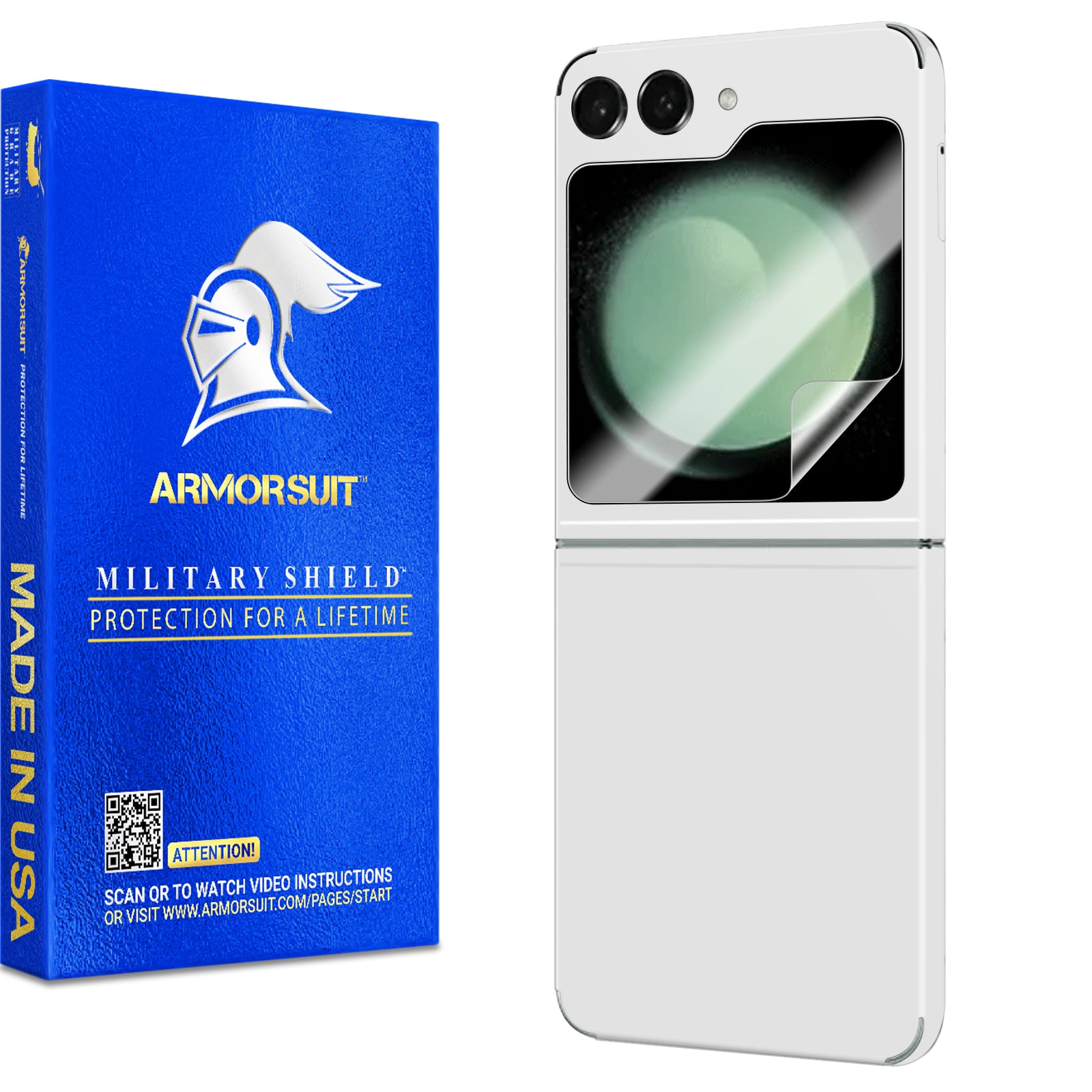 [2 Pack] Armorsuit MilitaryShield Vinyl Skin Wrap Designed for Samsung Galaxy Z Flip 5 (2023)