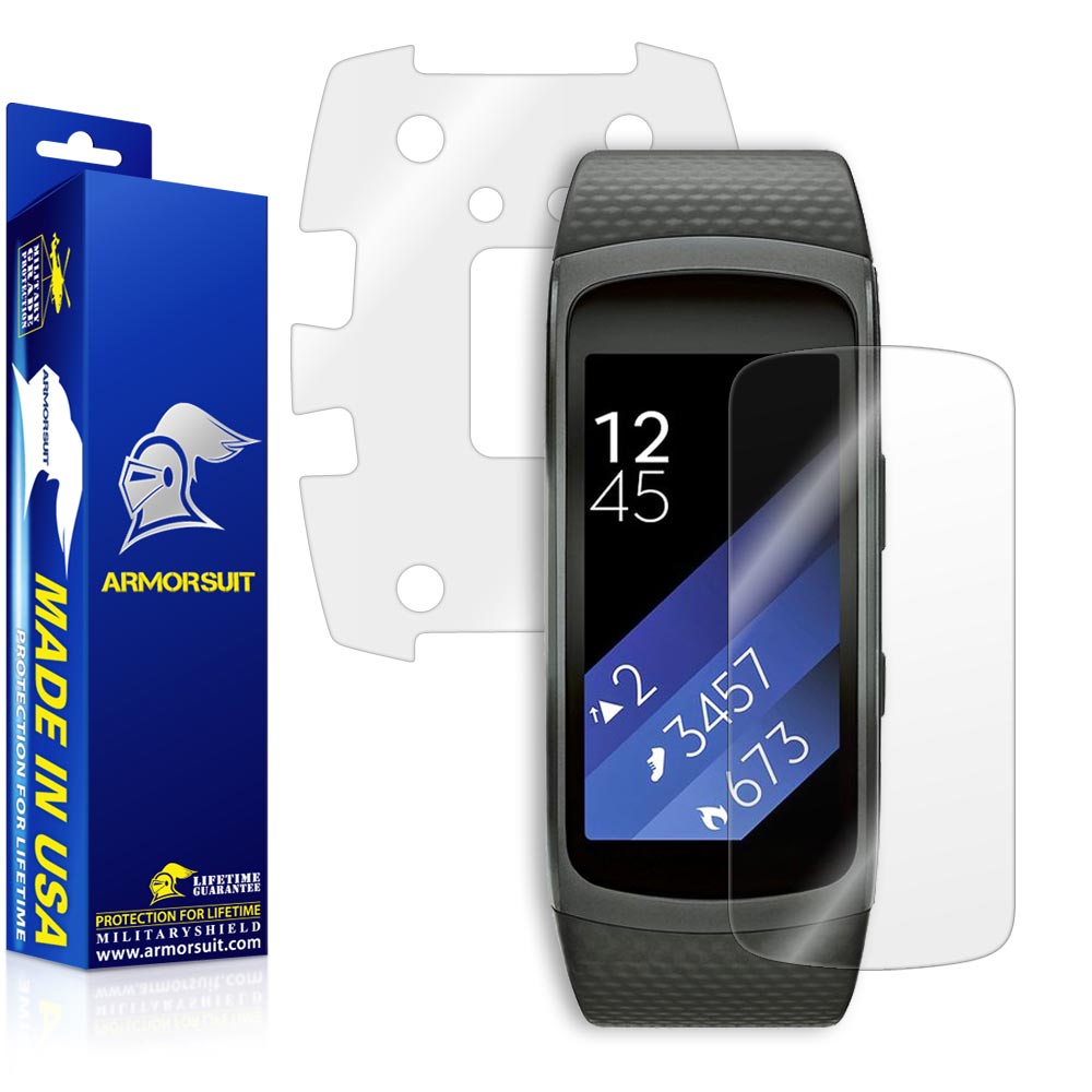 Samsung Gear Fit2 Screen Protector + Full Body Skin (Front & Back)