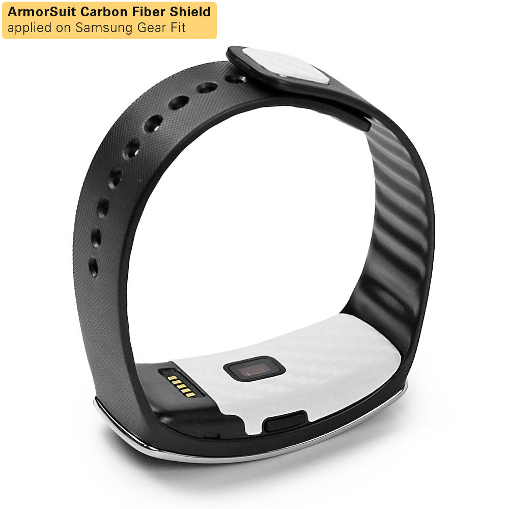 Samsung Gear Fit Screen Protector + White Carbon Fiber Film Protector