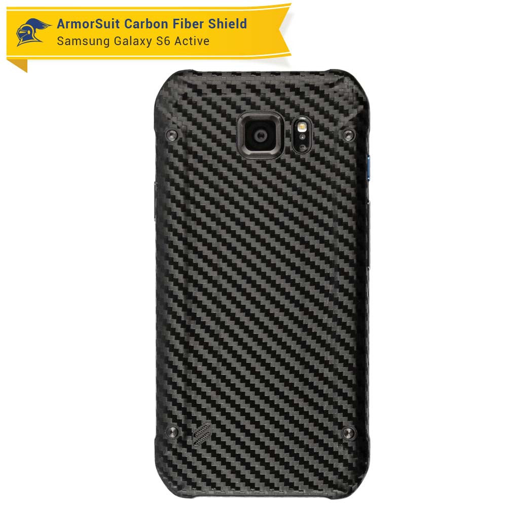 Samsung Galaxy S6 Active Screen Protector + Carbon Fiber Skin Protector