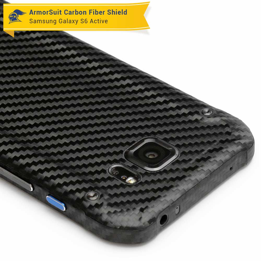 Samsung Galaxy S6 Active Screen Protector + Carbon Fiber Skin Protector