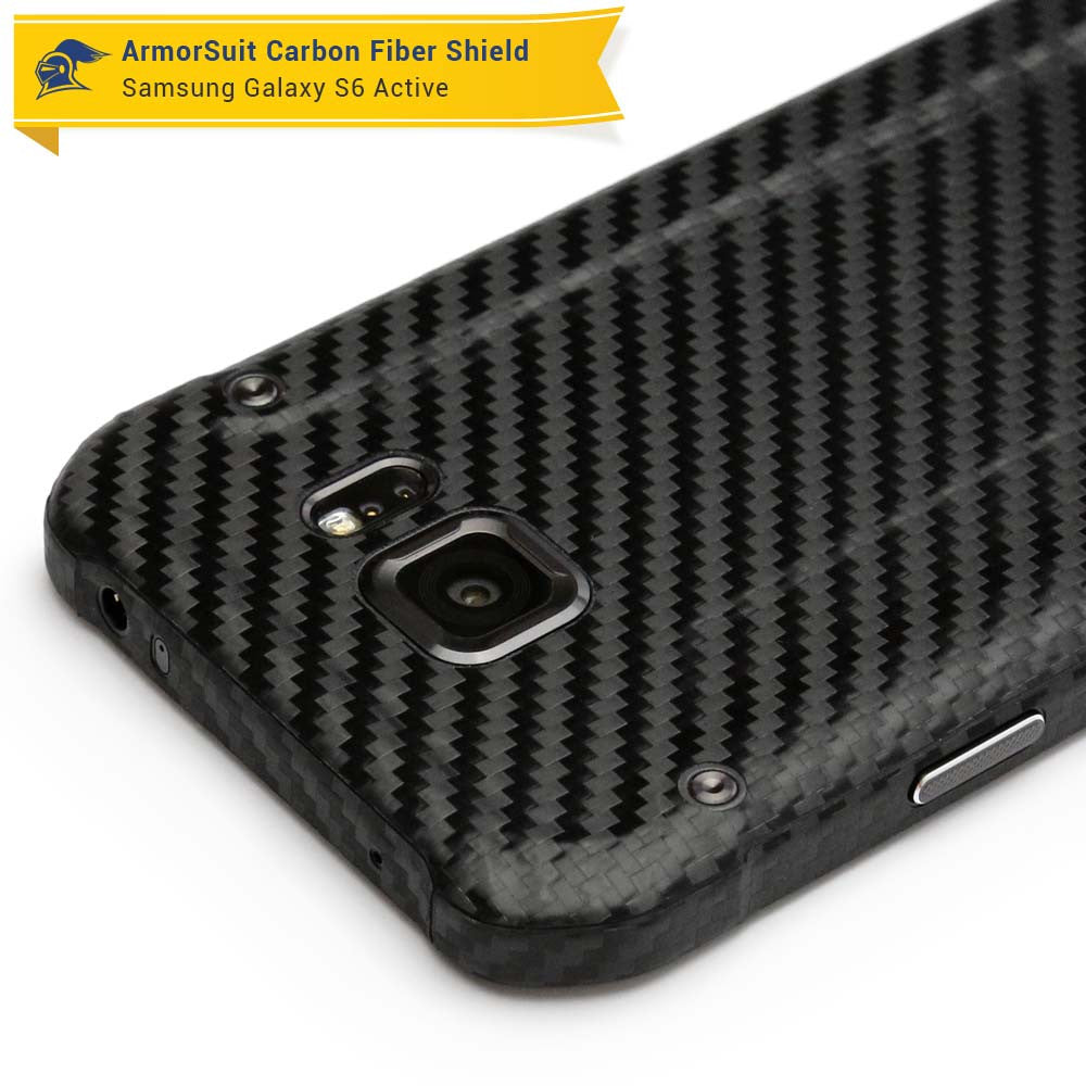 Samsung Galaxy S6 Active Screen Protector + Carbon Fiber Skin Protector