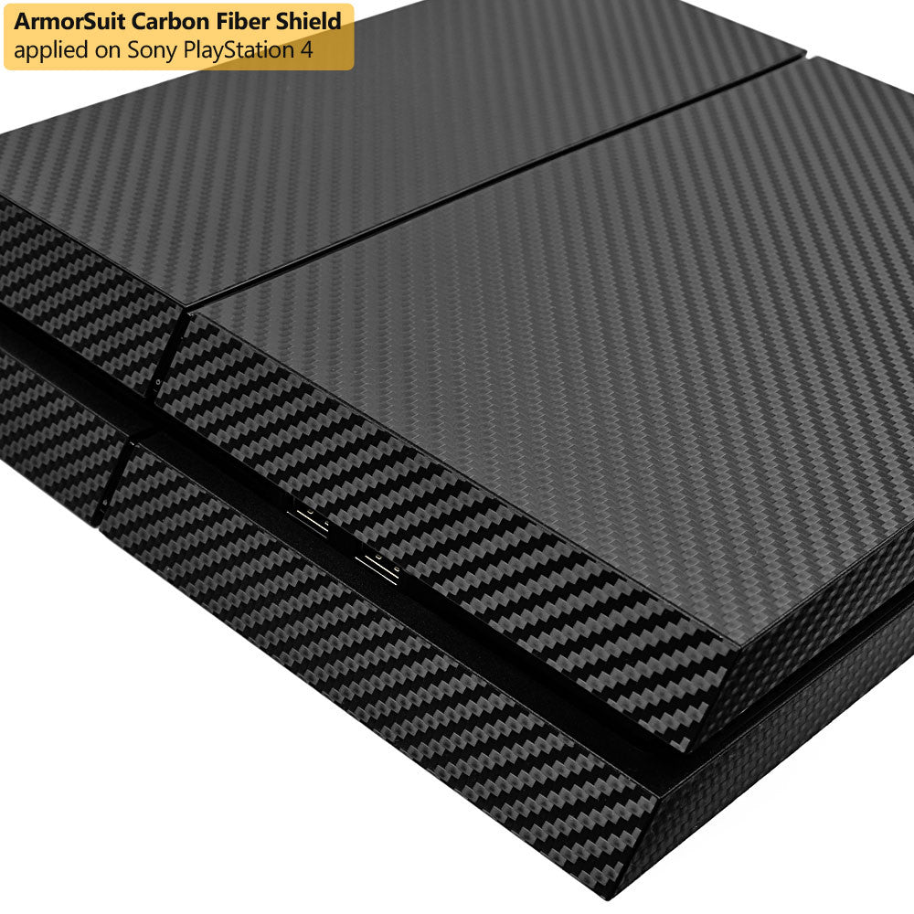 Sony PlayStation 4 PS4 Black Carbon Fiber Film Protector