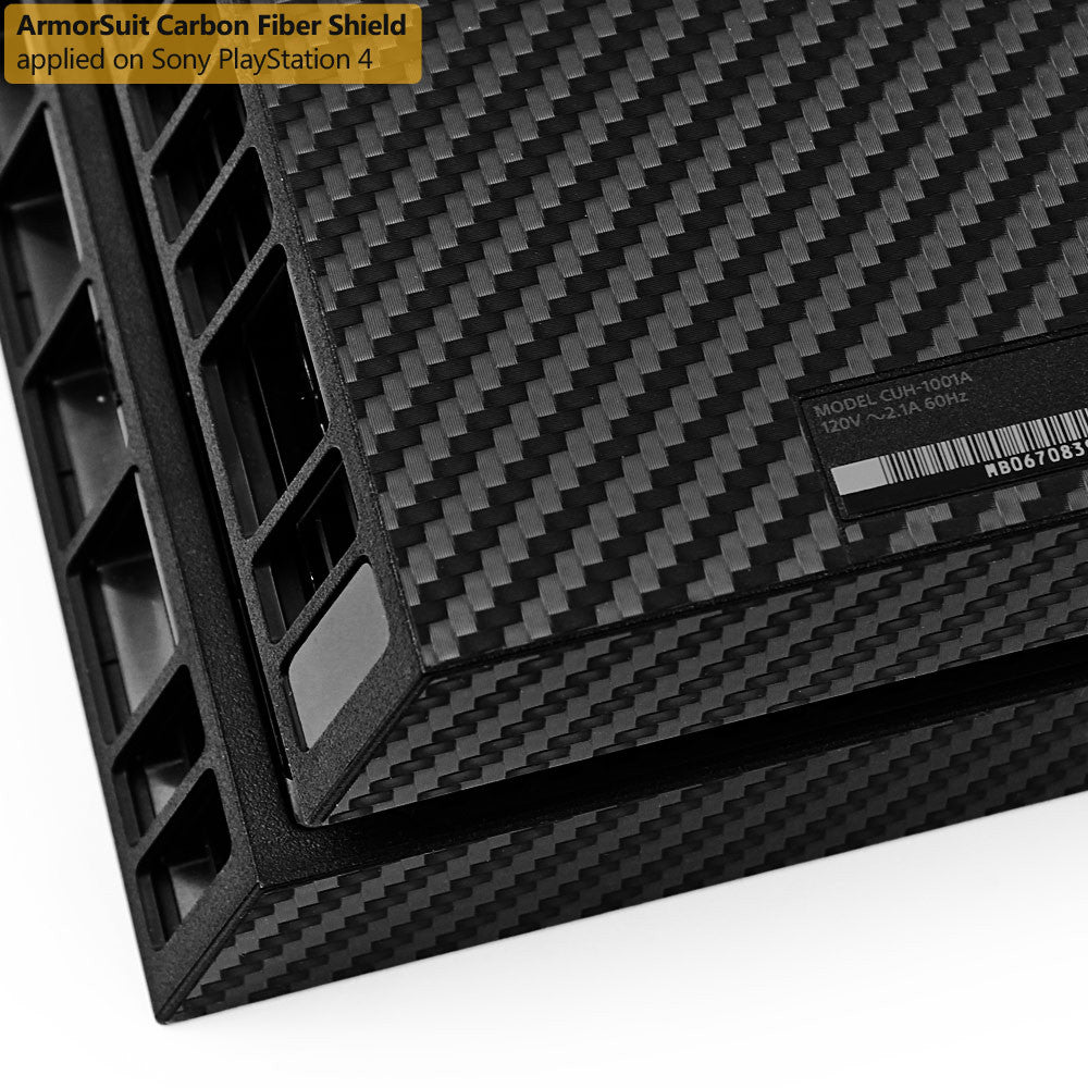 Sony PlayStation 4 PS4 Black Carbon Fiber Film Protector