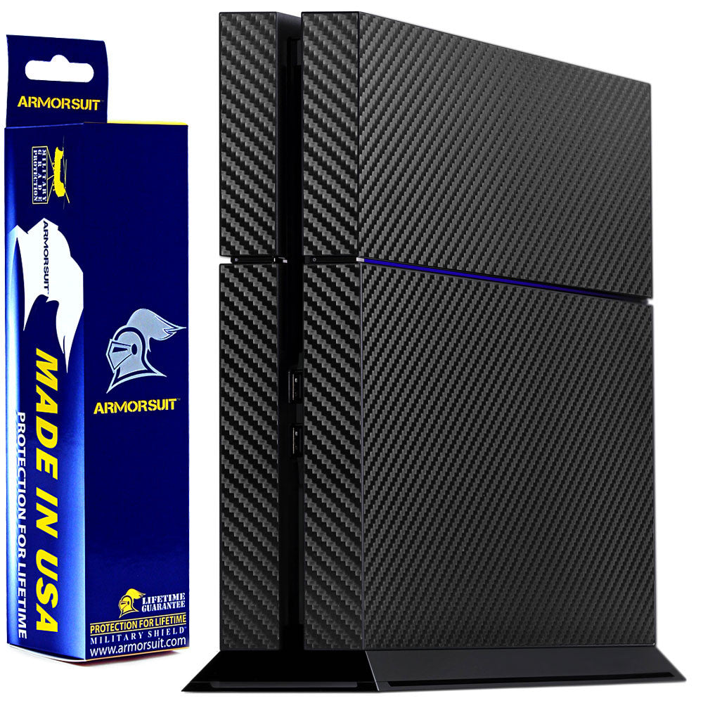 Sony PlayStation 4 PS4 Black Carbon Fiber Film Protector