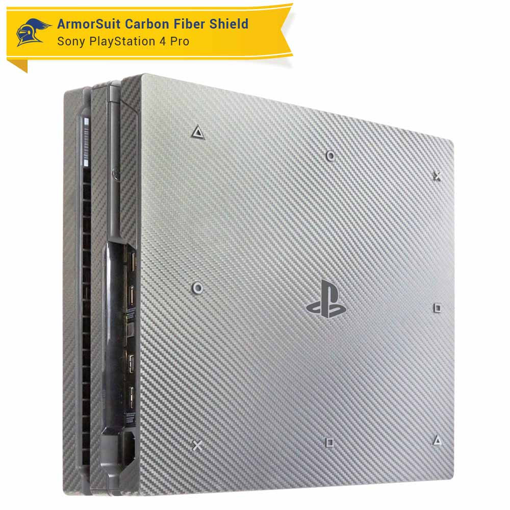 Sony PlayStation 4 PS4 Pro Black Carbon Fiber Film Protector