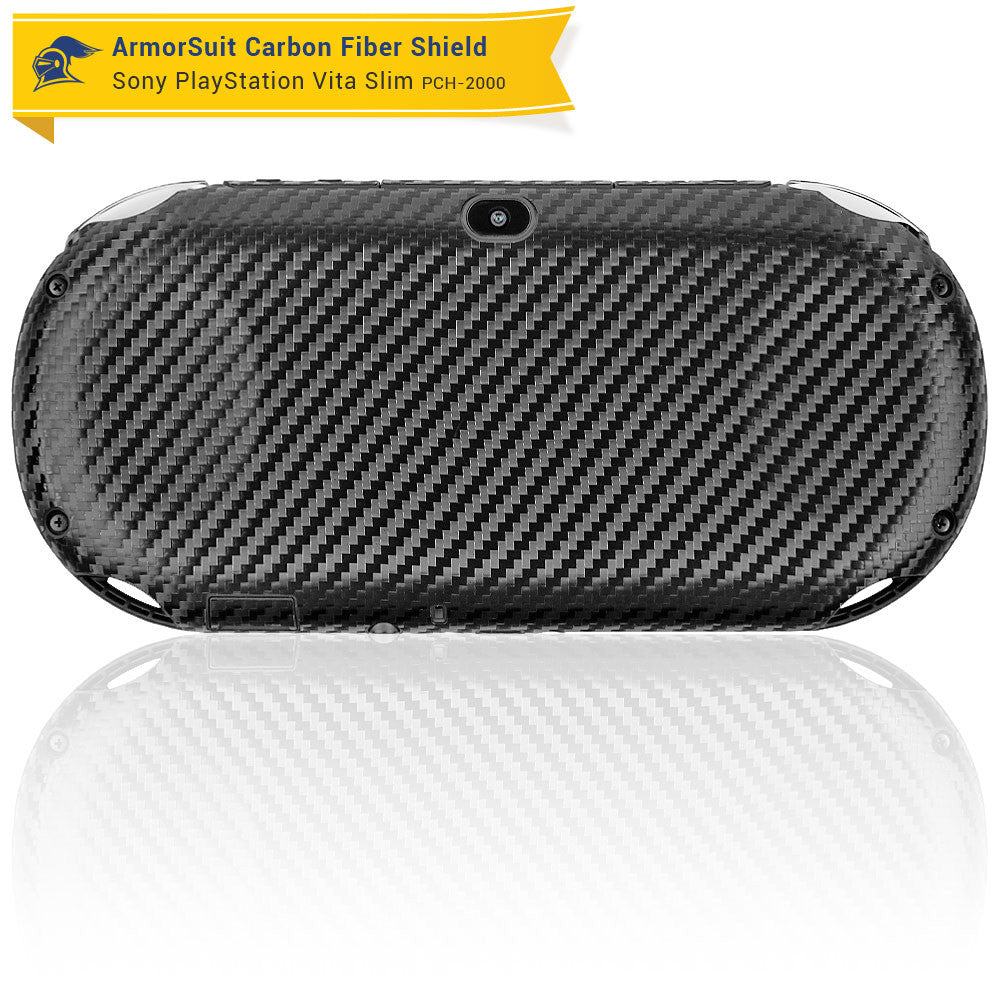 Sony PlayStation Vita Slim (2014) Screen Protector + Black Carbon Fiber Film Protector