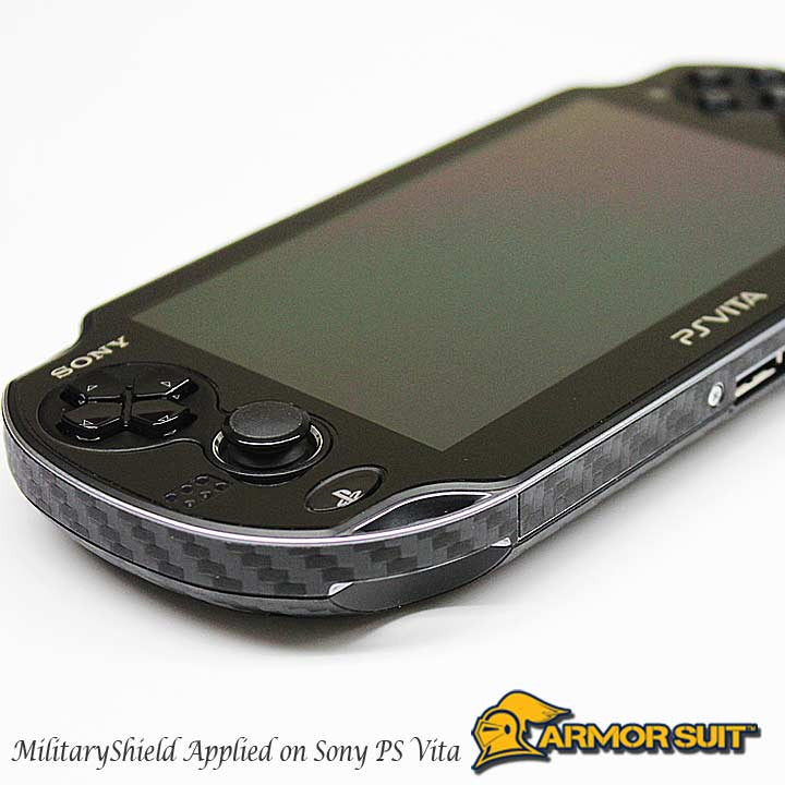 Sony PlayStation Vita Screen Protector + Black Carbon Fiber Film Protector