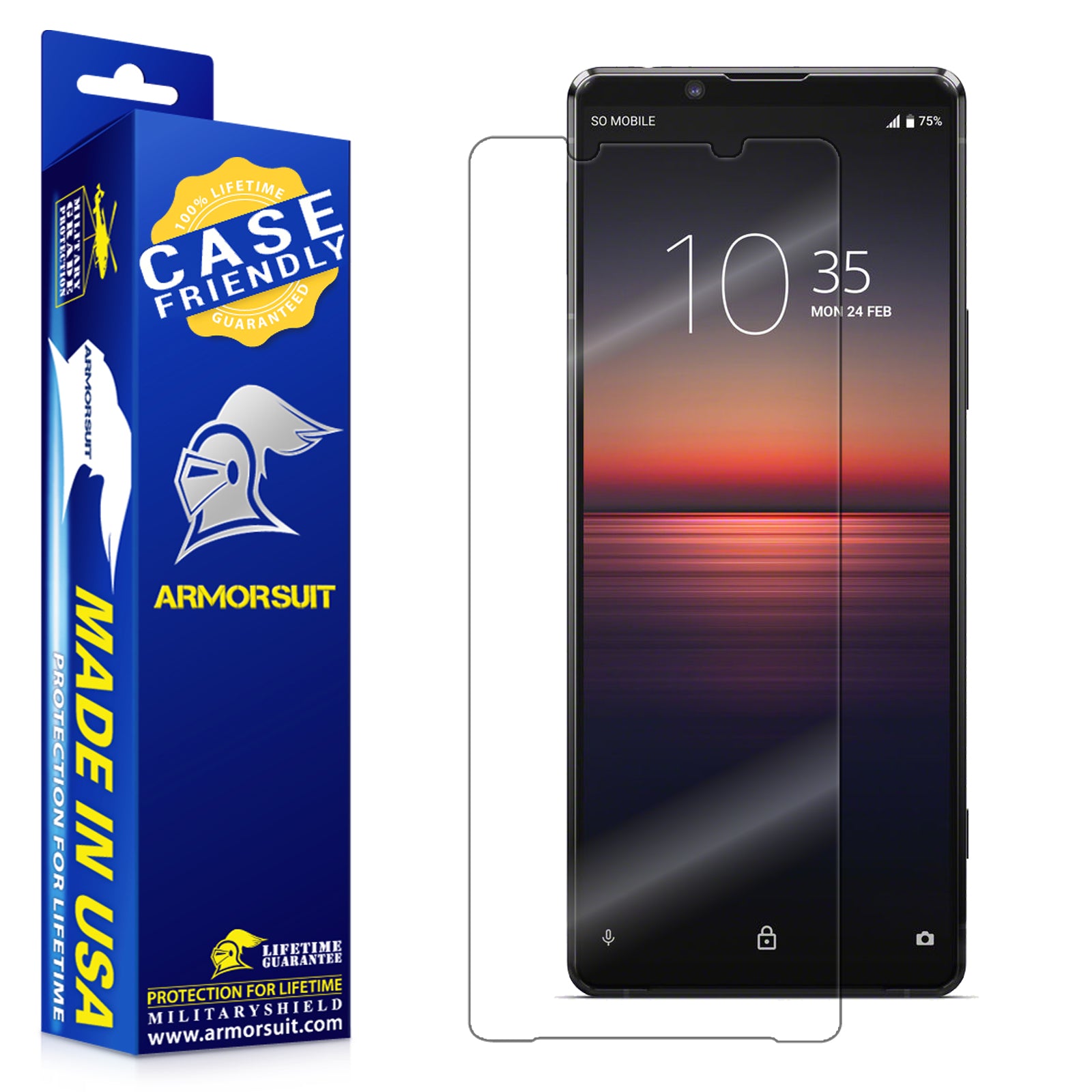 [2-Pack] Sony Xperia 1 II (2020) Anti-Bubble Case Friendly HD Screen Protector