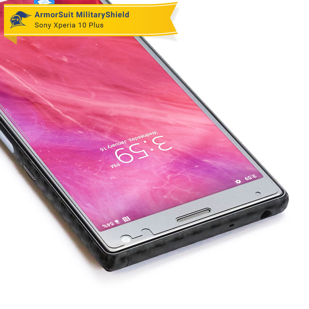 [2-Pack] Sony Xperia 10 Plus Matte Case Friendly Screen Protector