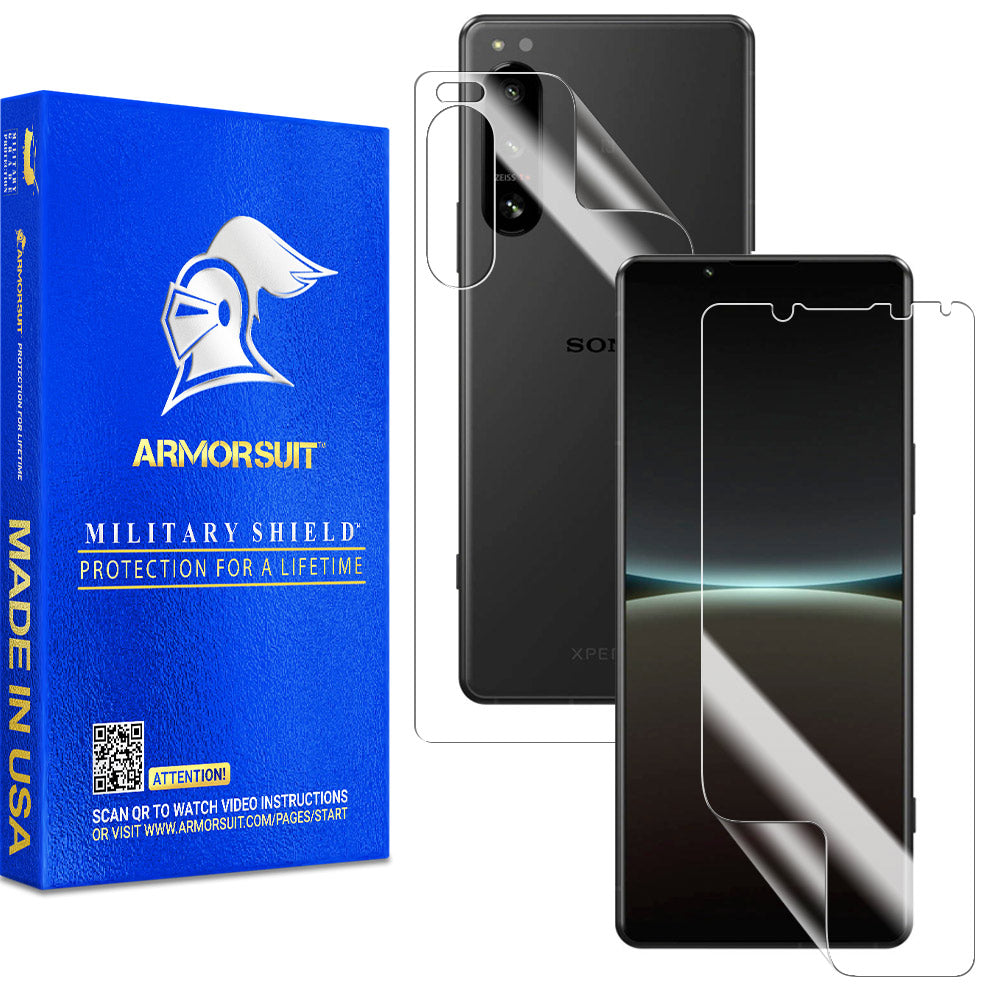 Armorsuit MilitaryShield Full-Body Skin + HD Clear Screen Protector Designed for Sony Xperia 5 IV (2021) - Anti-Bubble Film