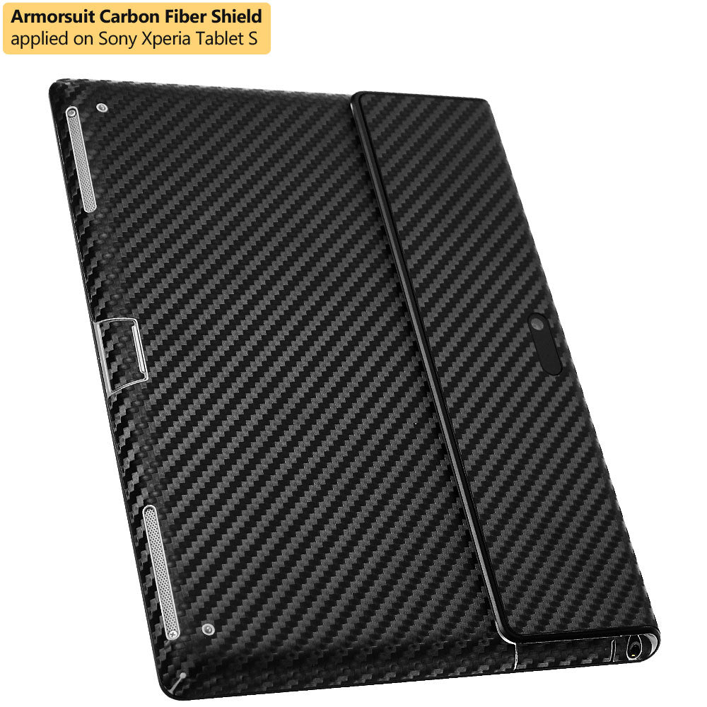 Sony Xperia Tablet S Screen Protector + Black Carbon Fiber Film Protector