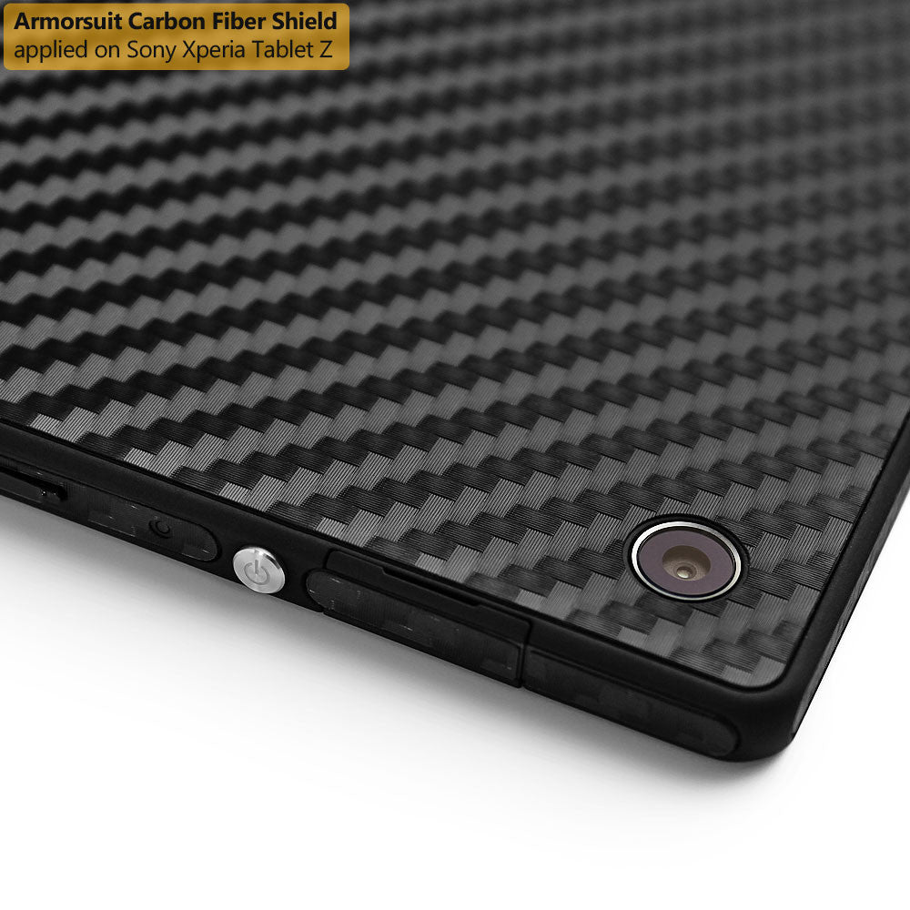 Sony Xperia Tablet Z Screen Protector + Black Carbon Fiber Film Protector