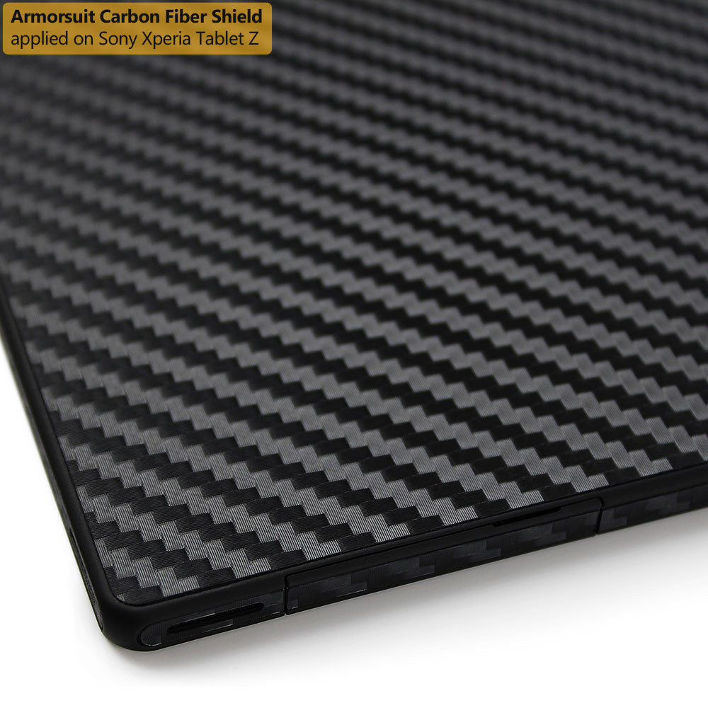 Sony Xperia Tablet Z Screen Protector + Black Carbon Fiber Film Protector