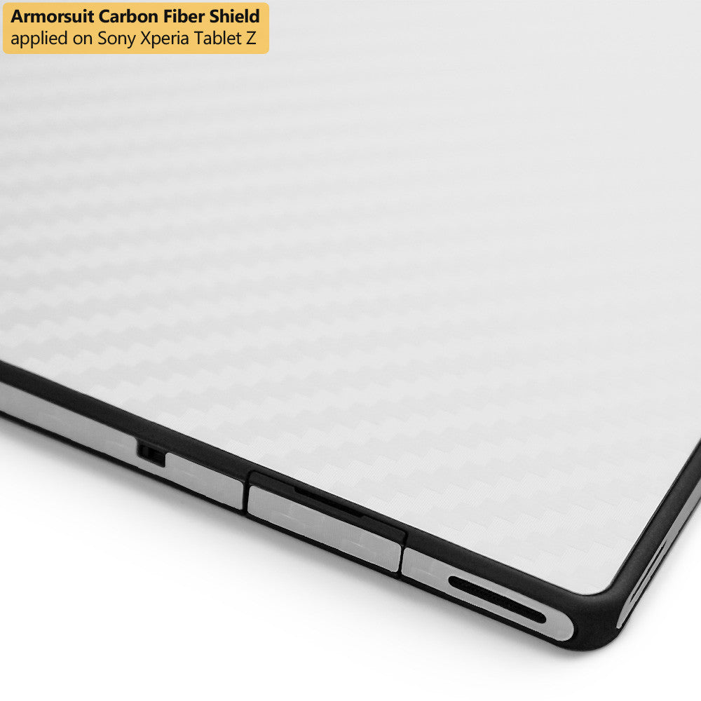 Sony Xperia Tablet Z Screen Protector + White Carbon Fiber Film Protector