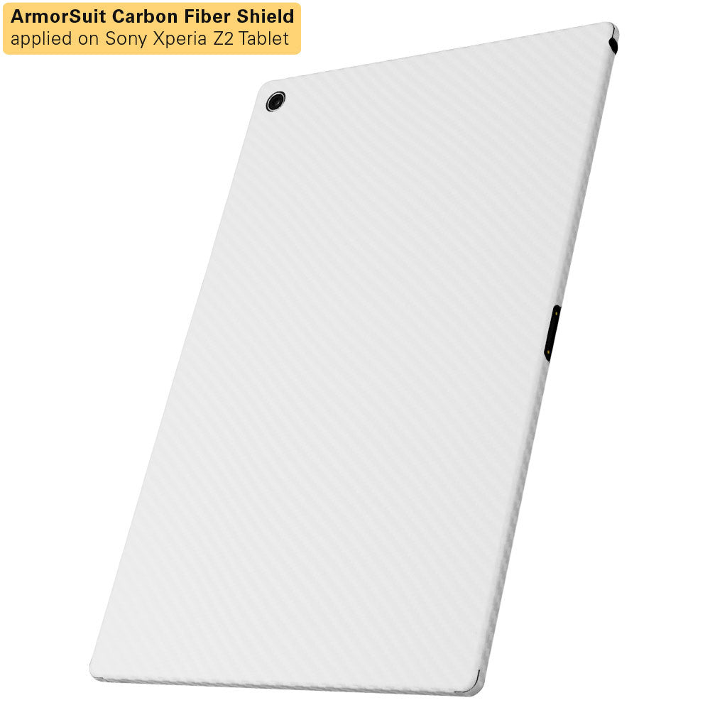 Sony Xperia Tablet Z2 Screen Protector + White Carbon Fiber Film Protector