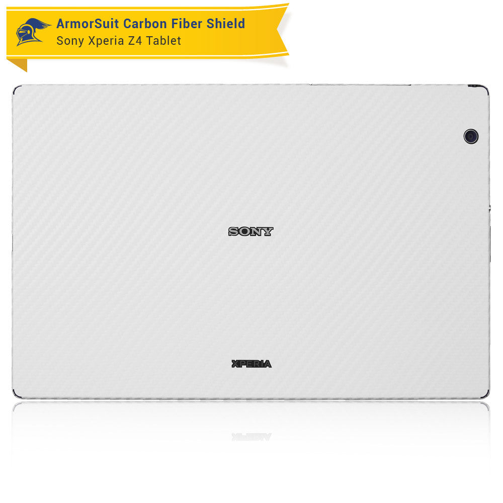 Sony Xperia Z4 Tablet Screen Protector + White Carbon Fiber Skin
